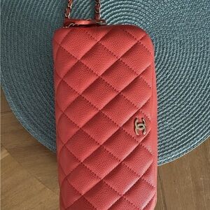 SOLD OUT RARE CHANEL Mini Vanity Bag Red/Orange Caviar Leather NEW